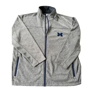 Michigan Wolverines Gray Full‎ Zip Jacket Mens XL Knights Apparel
